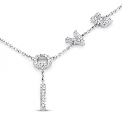 NYC LOVE Drop Necklace – Moissanite Silver