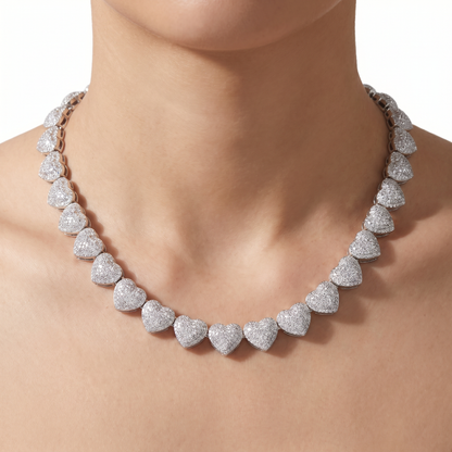 SoHo Love Ice Pavé Heart Statement Necklace