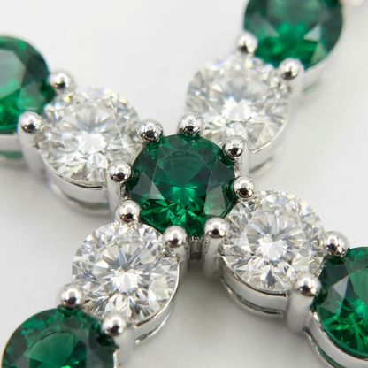 Manhattan Emerald Cross Pendant