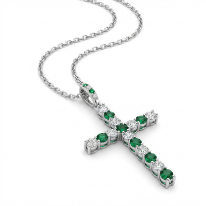 Manhattan Emerald Cross Pendant