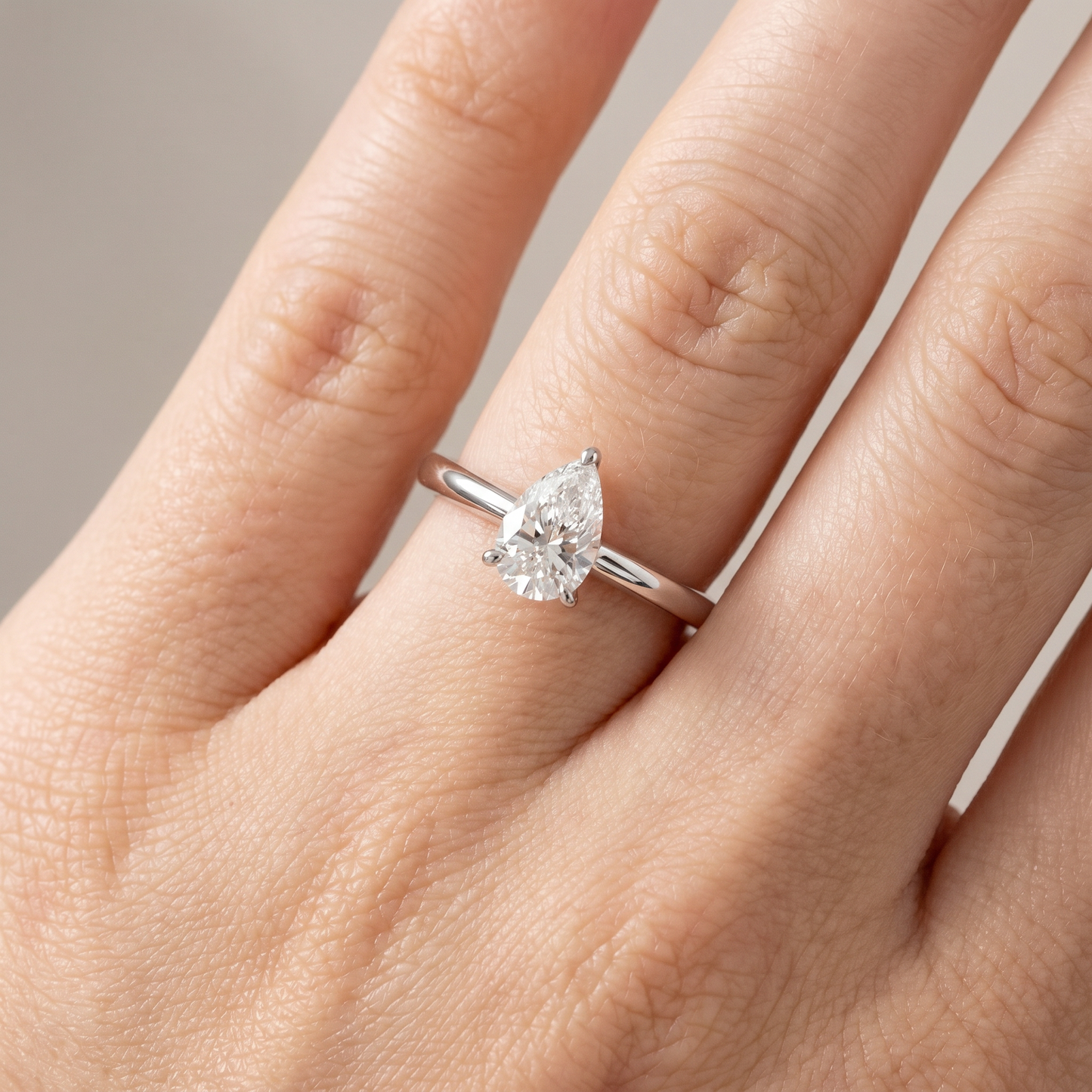 SoHo Pear Solitaire Ring