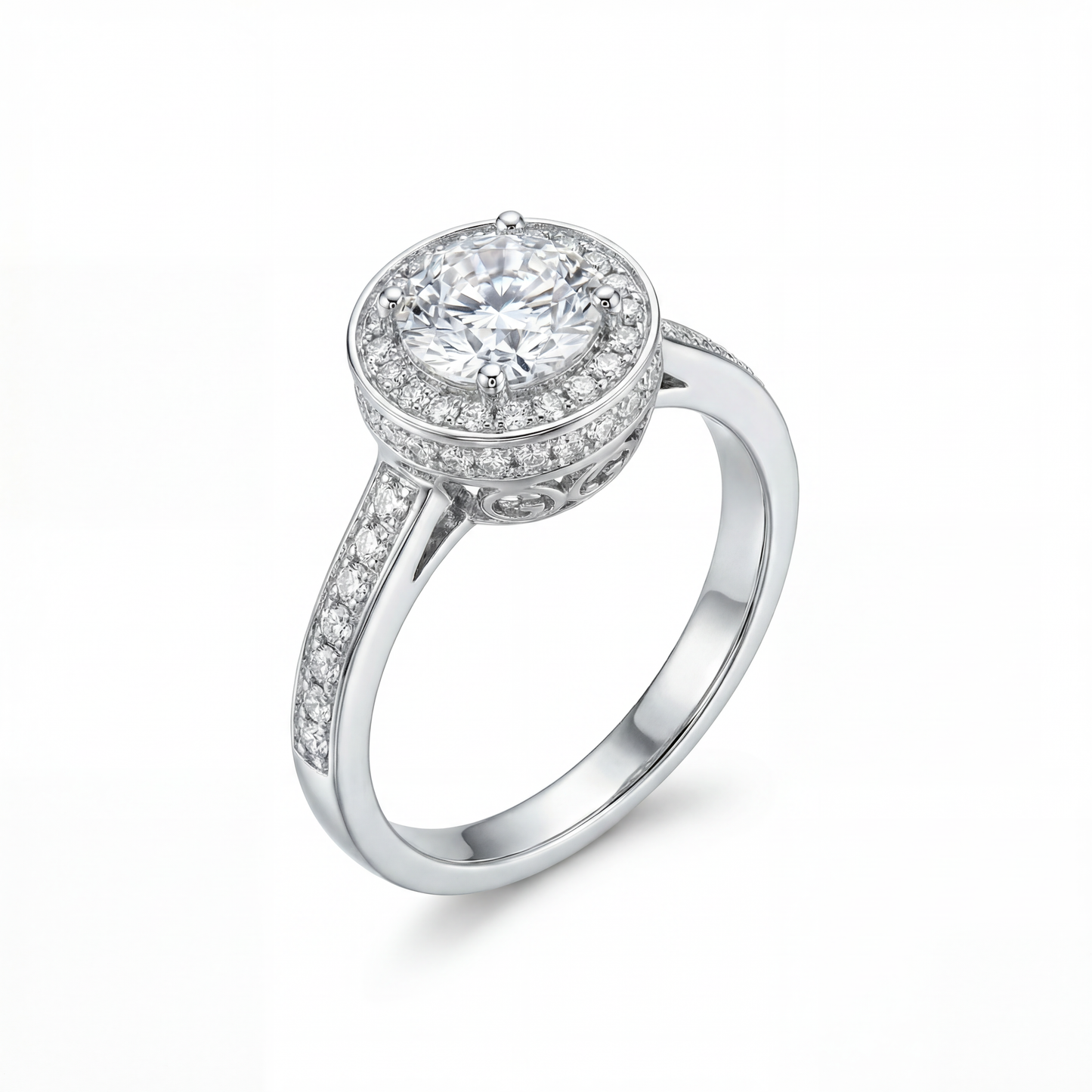 Fifth Ave Grand Halo Pavé Engagement Ring