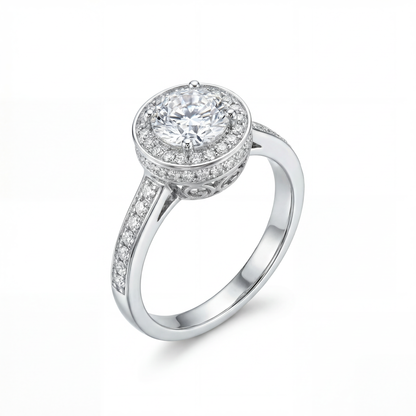 Fifth Ave Grand Halo Pavé Engagement Ring