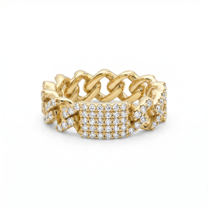 Bronx Cuban Link Pavé Ring