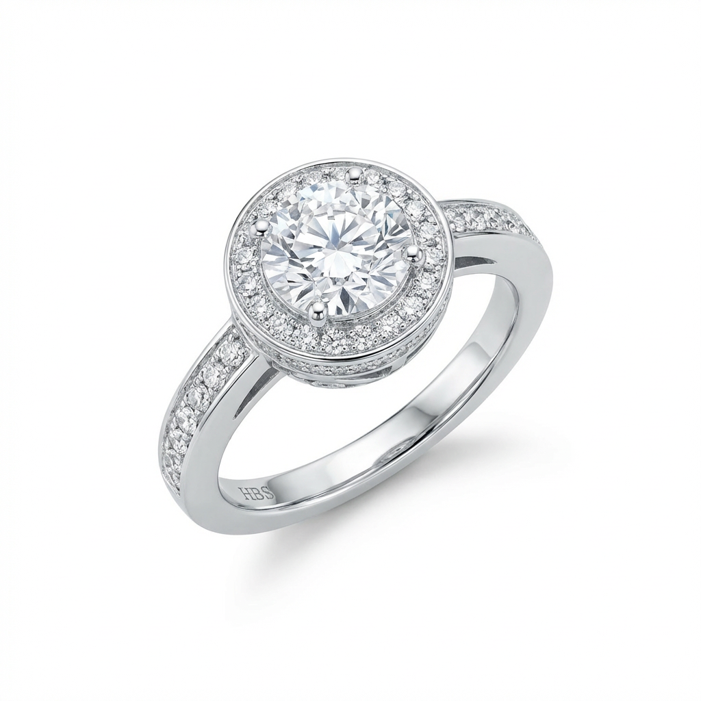 Fifth Ave Grand Halo Pavé Engagement Ring