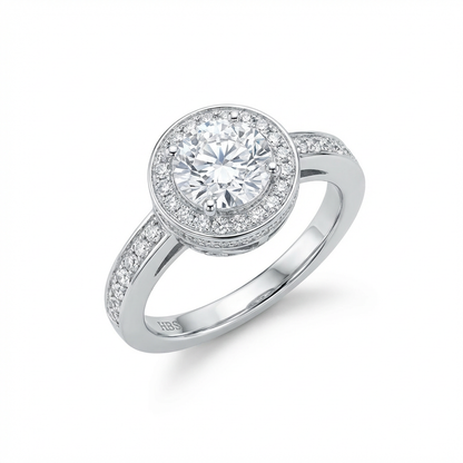 Fifth Ave Grand Halo Pavé Engagement Ring