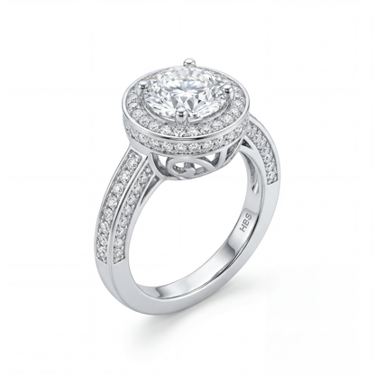 Fifth Ave Grand Halo Pavé Engagement Ring