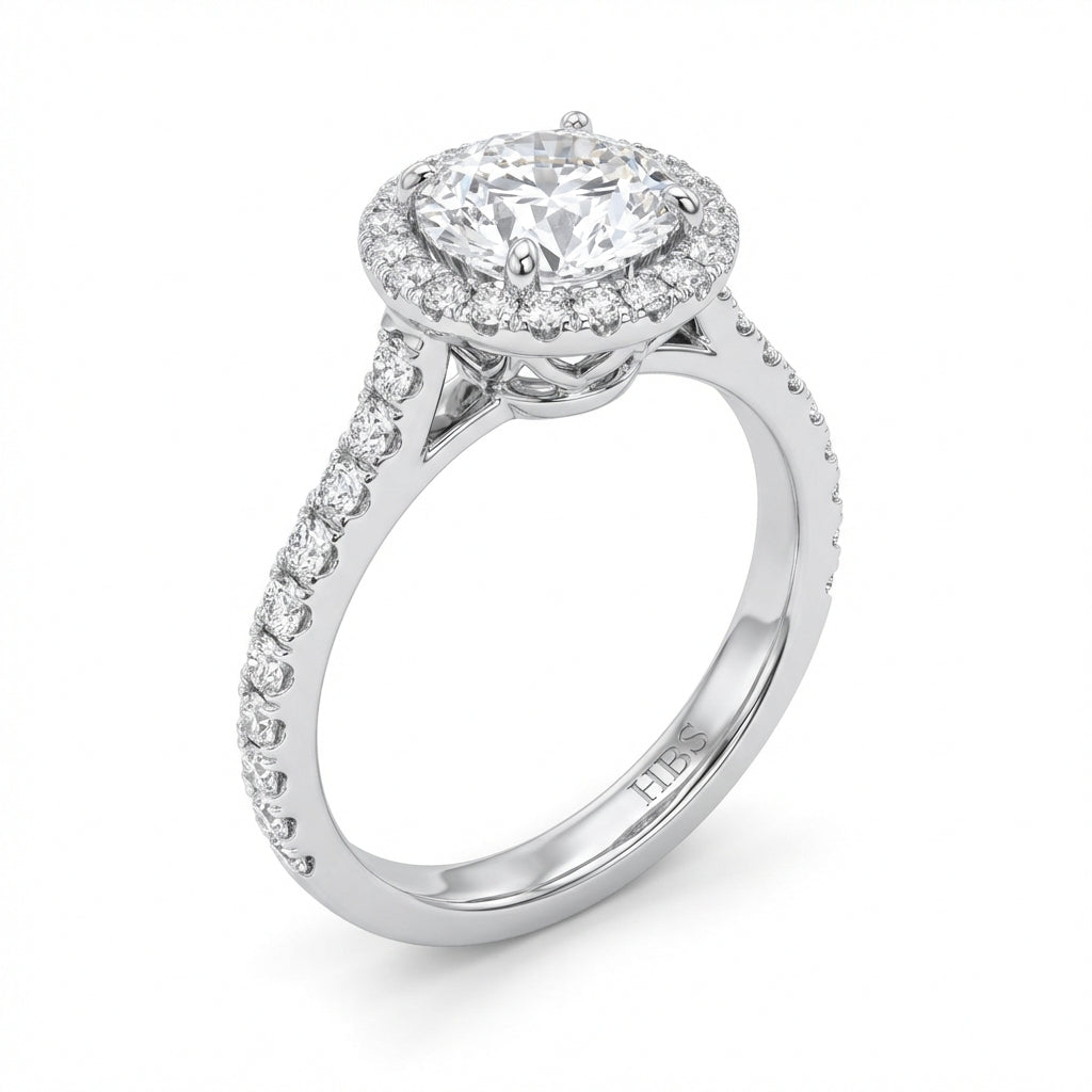Fifth Ave Halo Pavé Engagement Ring