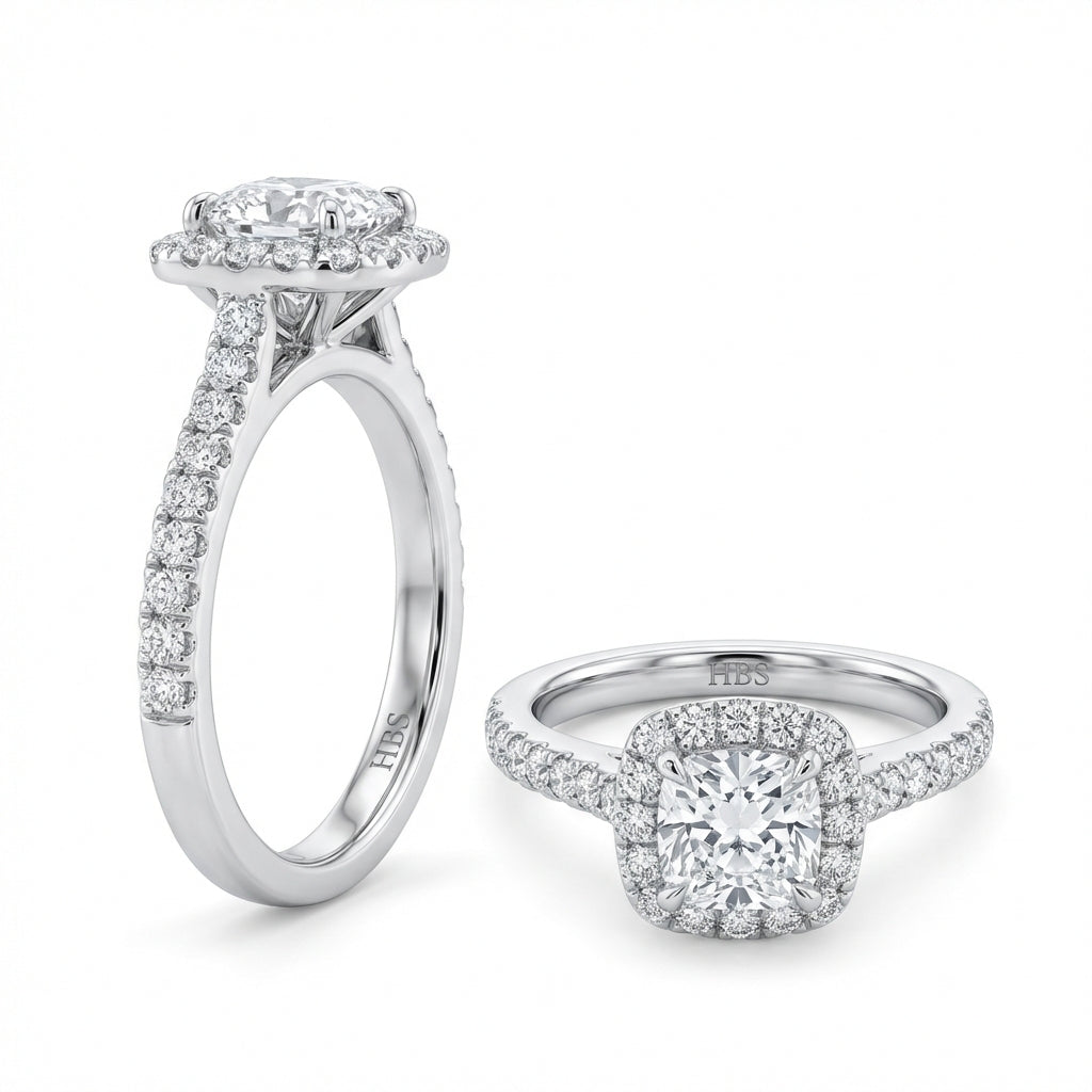 Fifth Ave Halo Pavé Engagement Ring