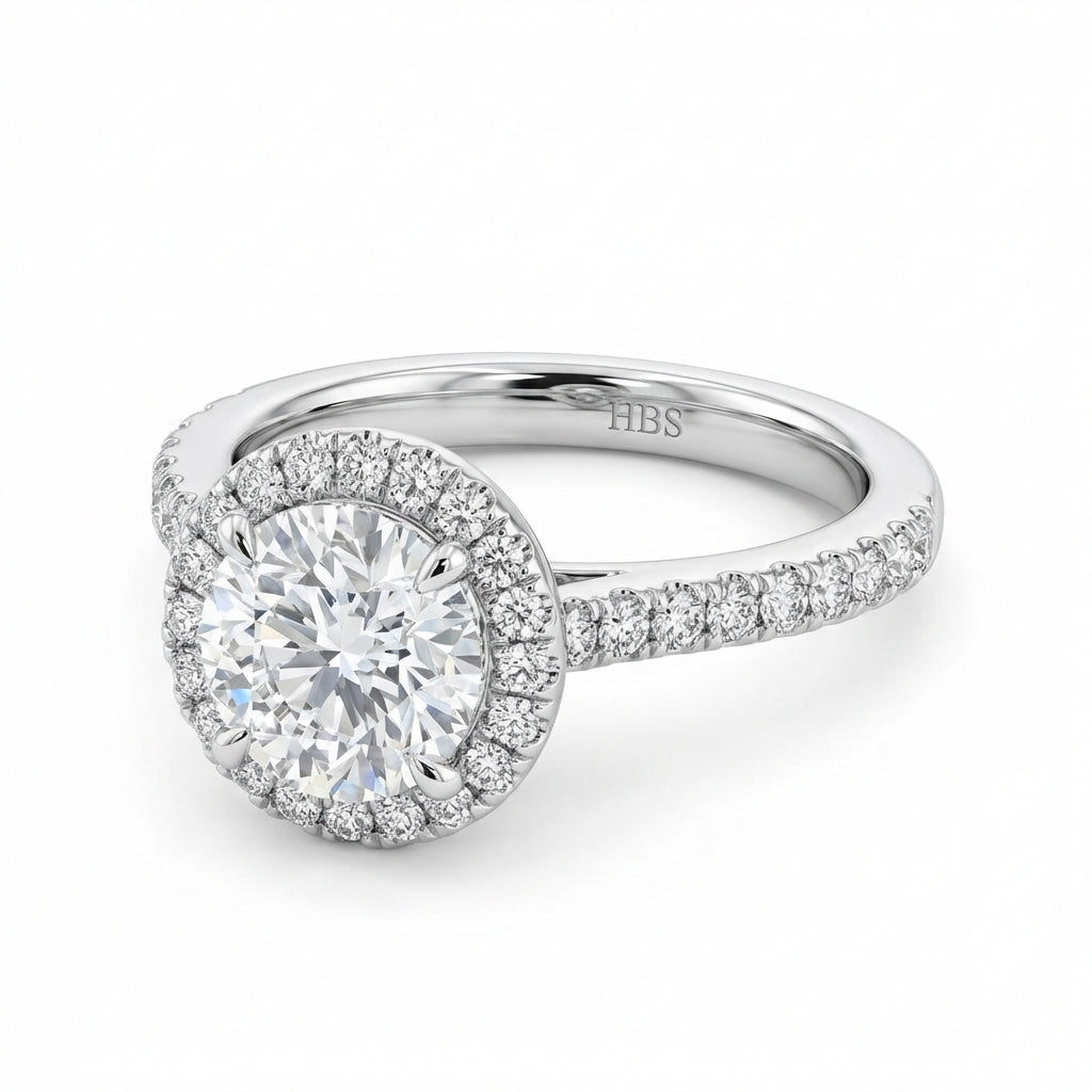 Fifth Ave Halo Pavé Engagement Ring