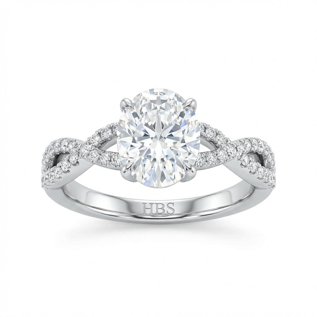 SoHo Flow Twisted Pavé Engagement Ring
