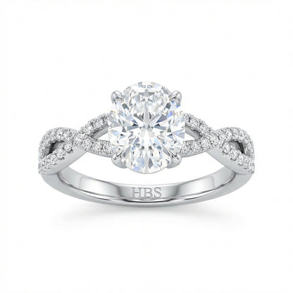 SoHo Flow Twisted Pavé Engagement Ring