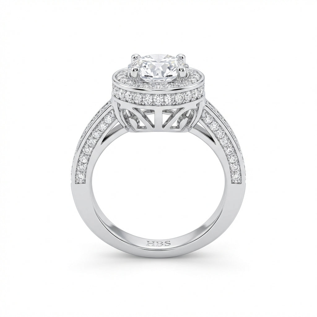 Fifth Ave Grand Halo Pavé Engagement Ring