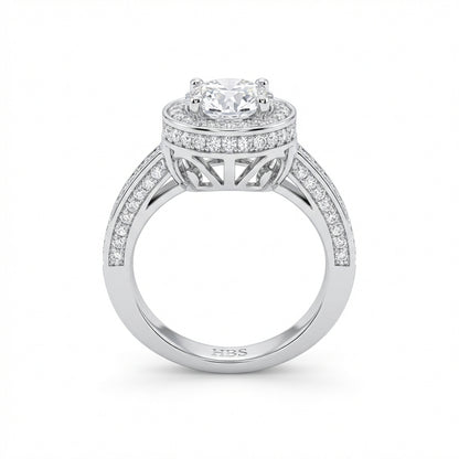 Fifth Ave Grand Halo Pavé Engagement Ring