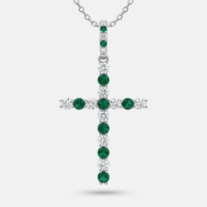 Manhattan Emerald Cross Pendant