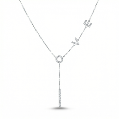 NYC LOVE Drop Necklace – Moissanite Silver
