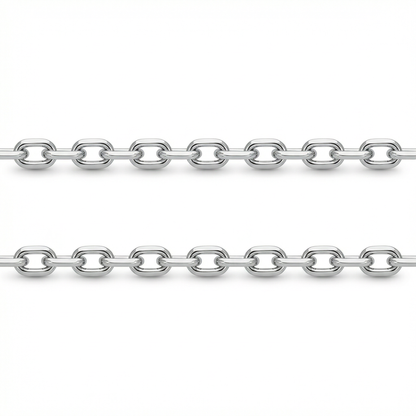 Diamond Cut Cable Chain – White Gold Silver
