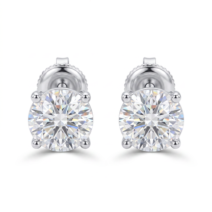 New York Solitaire Stud Earrings